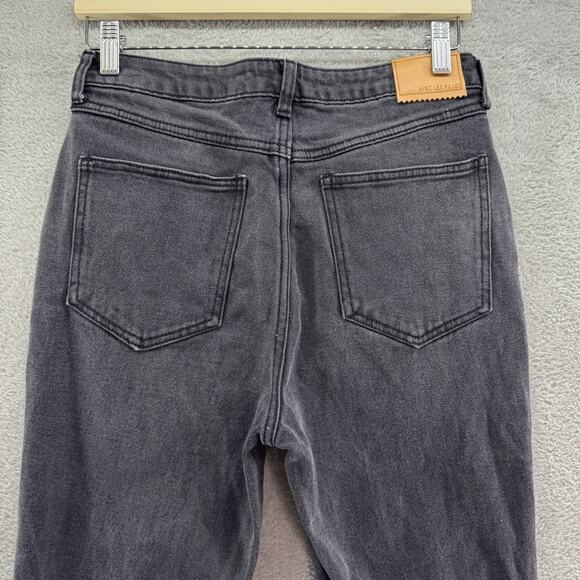 Avec Les Filles Jeans Women 28 Black Charcoal Wash High Rise Straight Distressed - Picture 7 of 14